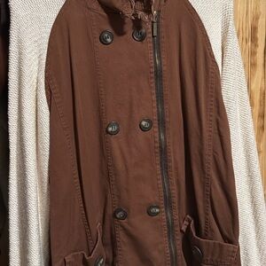 Buckle Brown Double-Breasted Jacket